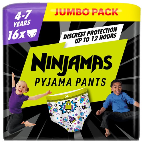 Pampers Ninjamas Spaceship Pyjama Pants Nappies Pull-on Size 7 Giant Plus