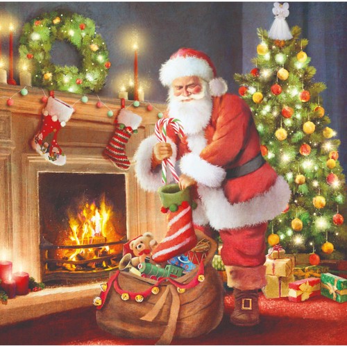 Morrisons Traditional Santa Square Cards 