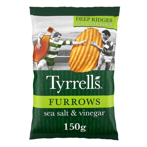 Tyrrells Furrows Sea Salt & Vinegar Crisps 150g