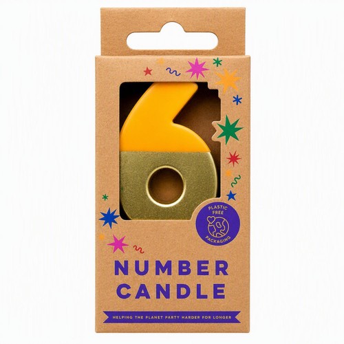 Mad Party No. 6 Number Candle