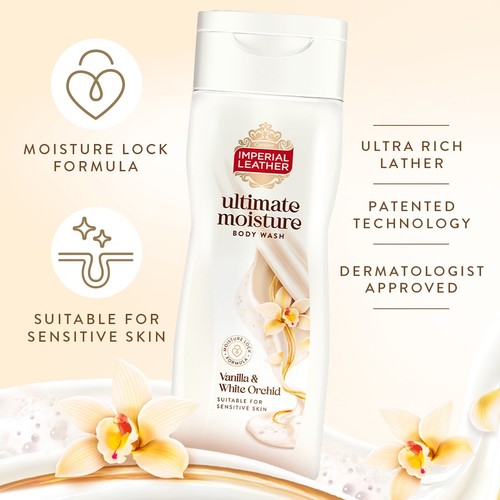 Imperial Leather Ultimate Moisture Vanilla & White Orchid Body Wash 450ml