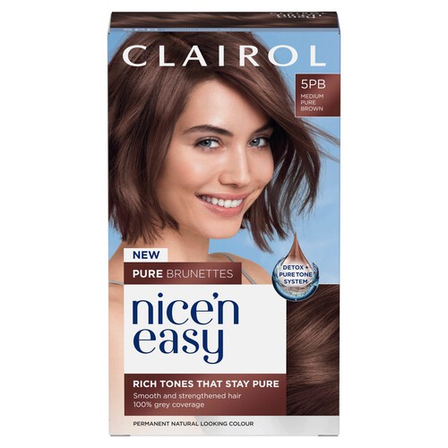 Clairol Nice'n Easy Pure Brunettes Hair Dye Medium Mocha Brown 5PB