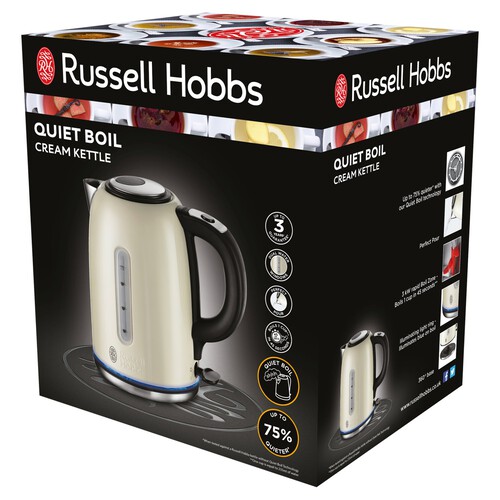 Russell Hobbs Stainless Steel Quiet Boil Kettle Cream 20461