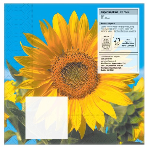 Nutmeg Sunflower Napkins 20 Pack