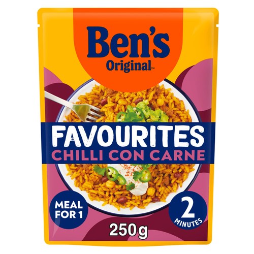 Ben's Original Bens Original Favourites Chilli con Carne Minced Beef and Vegetable Microwave Meal 250g