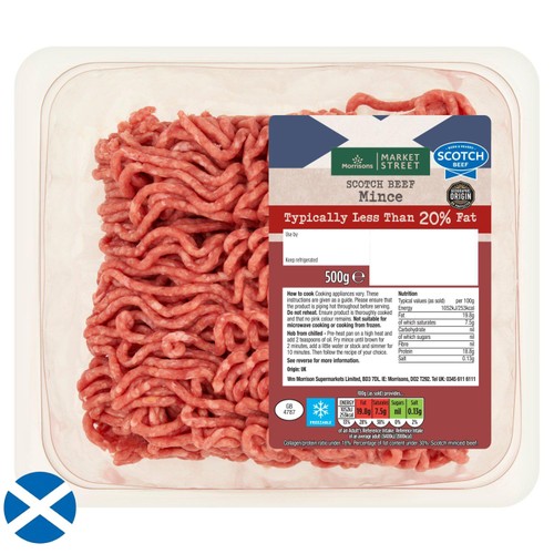 Morrisons Scotch Beef Mince 20% Fat 500g