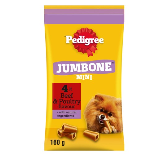 Pedigree Jumbone Mini Adult Small Dog Treats Beef & Poultry 4 Chews