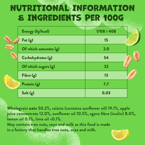 Goodies Lemon & Lime Oat Bars Kids Snacks Multipack 6x23g