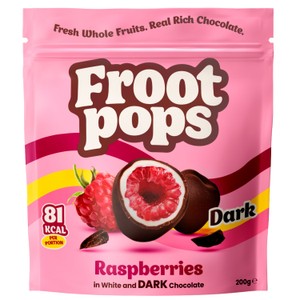 Froot Pops Raspberries in White and Dark Chocolate 200g