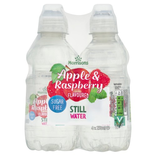 Morrisons no added sugar apple raspberry flavoured still water
