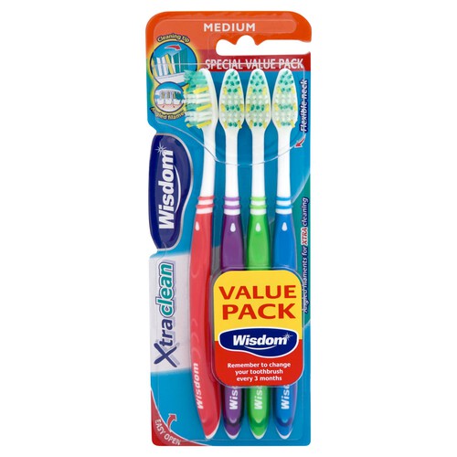 Wisdom Xtra Clean Medium Toothbrushes