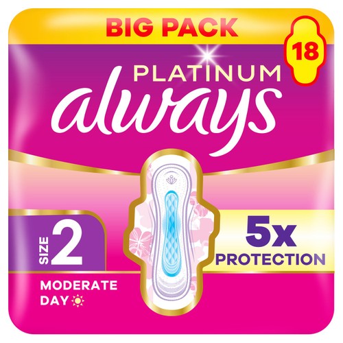 Always Platinum Sanitary Towels With Wings Long Plus Size 2