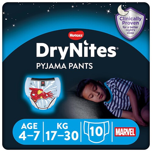 Huggies Drynites Pyjama Pants Marvel 4-7 Years