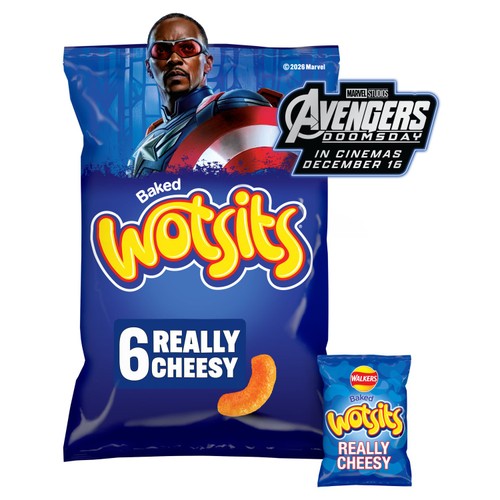 Walkers Wotsits Really Cheesy Multipack Snacks Crisps 6 x 16.5g