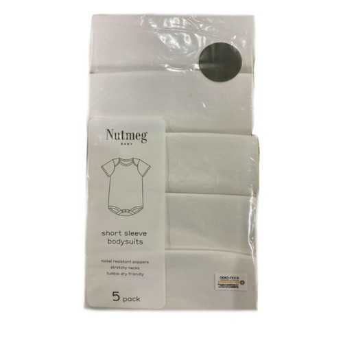 Nutmeg Baby Bodysuits Month Pack Morrisons Online Groceries