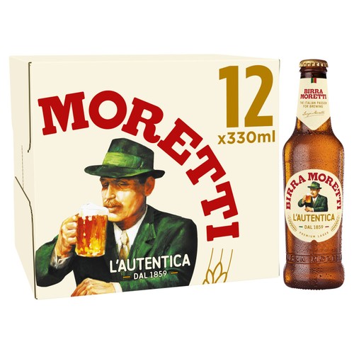 Birra Moretti Lager Beer Bottles 12 x 330ml