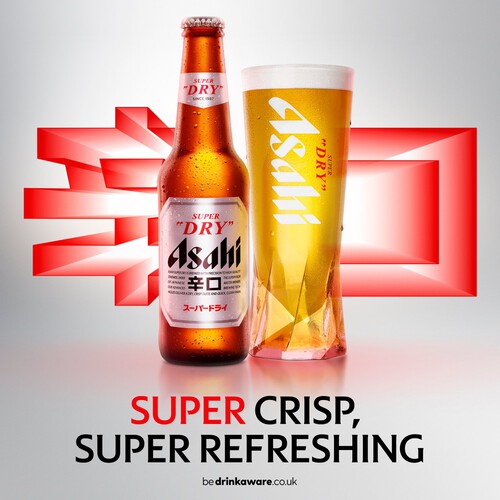 Asahi Super Dry Beer Lager Bottle, 5% ABV