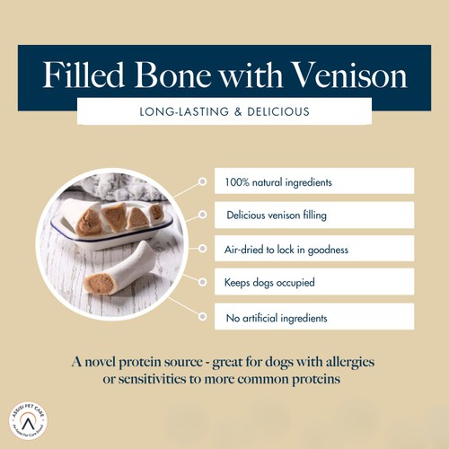 Hollings Dog Treats Filled Bone With Venison 220g