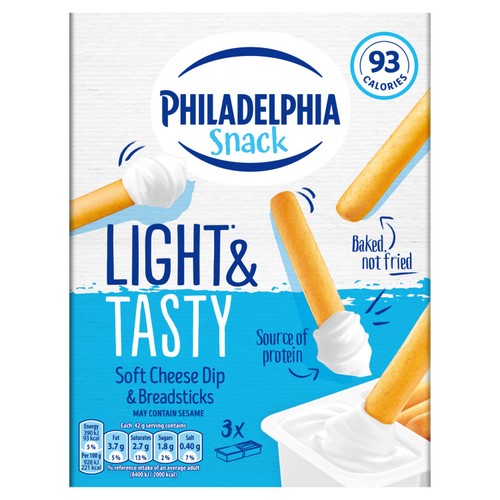 Philadelphia Light Low Fat Soft Cream Cheese Snacks 3 Pack