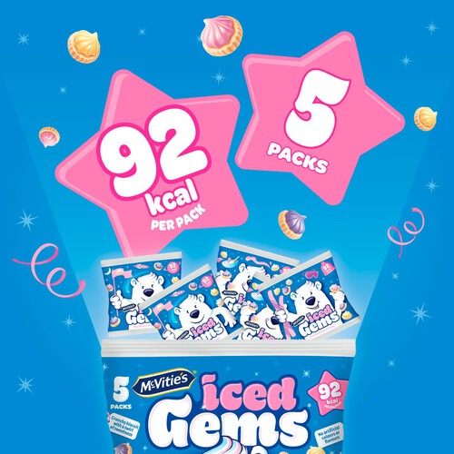 McVitie's Iced Gems Multipack Biscuits 5 Pack 