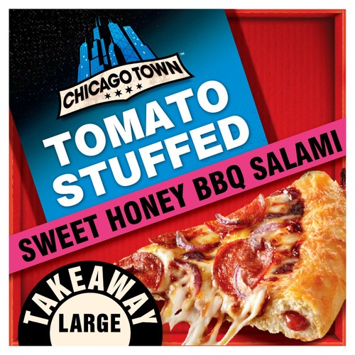 Chicago Town Takeaway Stuffed Crust BBQ Pepperoni Salami Large Pizza 635g