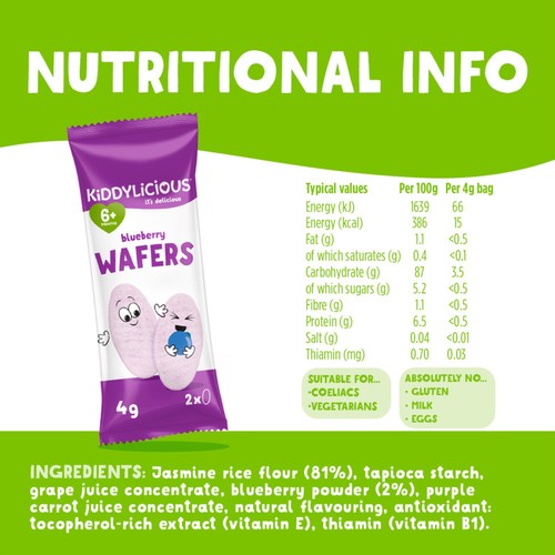 Kiddylicious Blueberry Maxi Wafers Baby Snacks