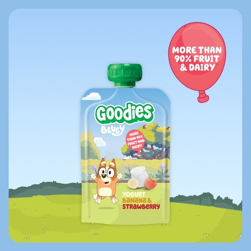 Goodies Bluey Banana & Strawberry Yoghurt Pouch Multipack 4x100g
