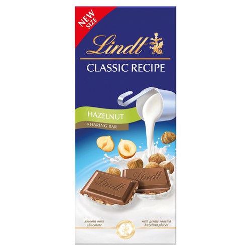 Lindt Classic Recipe Milk Hazelnut Chocolate Bar 190g
