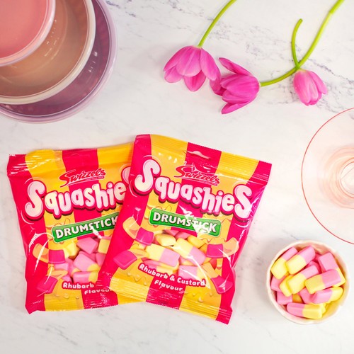 Swizzels Drumstick Squashies Rhubarb & Custard Flavour   140g