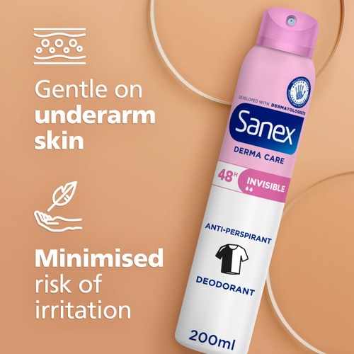 Sanex Derma Care Invisible 48-Hour Antiperspirant Spray Deodorant 200ml