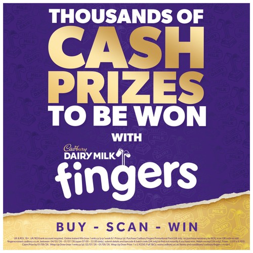 Cadbury Dairy Milk Fingers Milk Chocolate Covered Biscuits