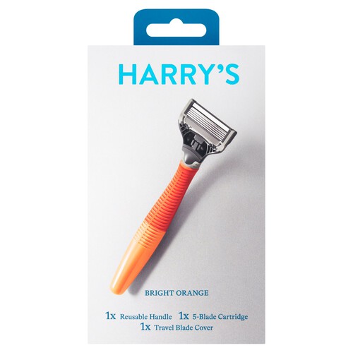 Harry's 5 Blade Cartridge And Handle Bright Orange 1 Pack