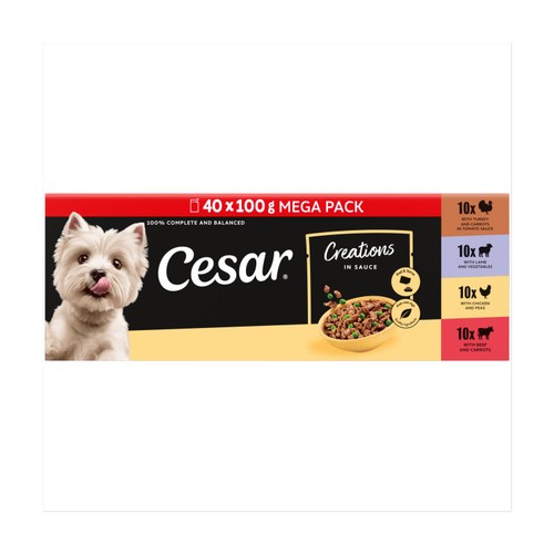 CESAR Deliciously Fresh Dog Pouches Favourites in Gravy 40x100g