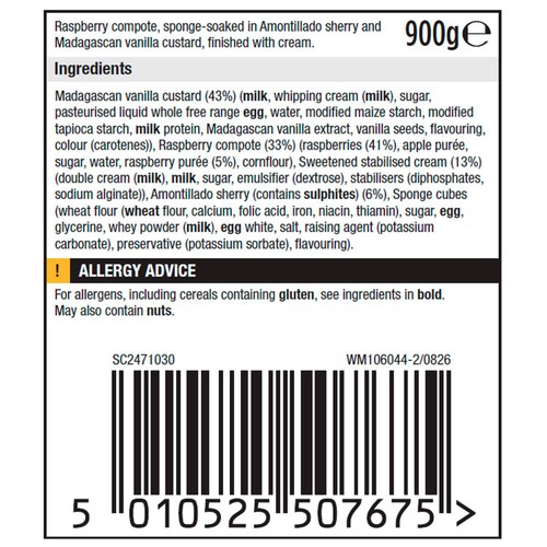 Morrisons The Best Sherry & Raspberry Trifle 900g