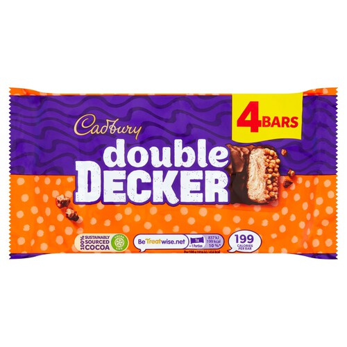 Cadbury Double Decker Chocolate Bar 4 Pack Multipack