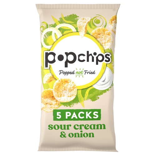 Popchips Sour Cream & Onion Multipack Crisps 5 Pack