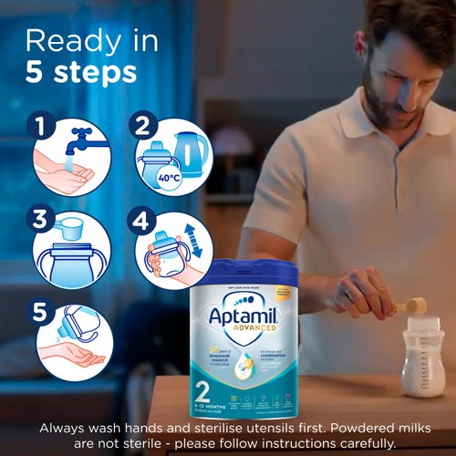 Aptamil Advanced 2 Follow On Baby Milk Formula Powder 6-12 Months