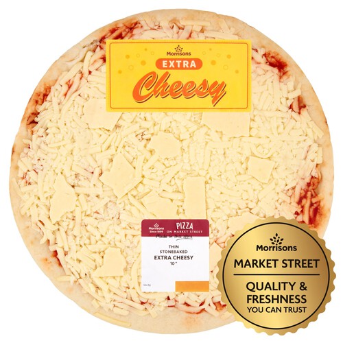 Market Street Extra Cheesy Thin Stonebaked 10 Pizza