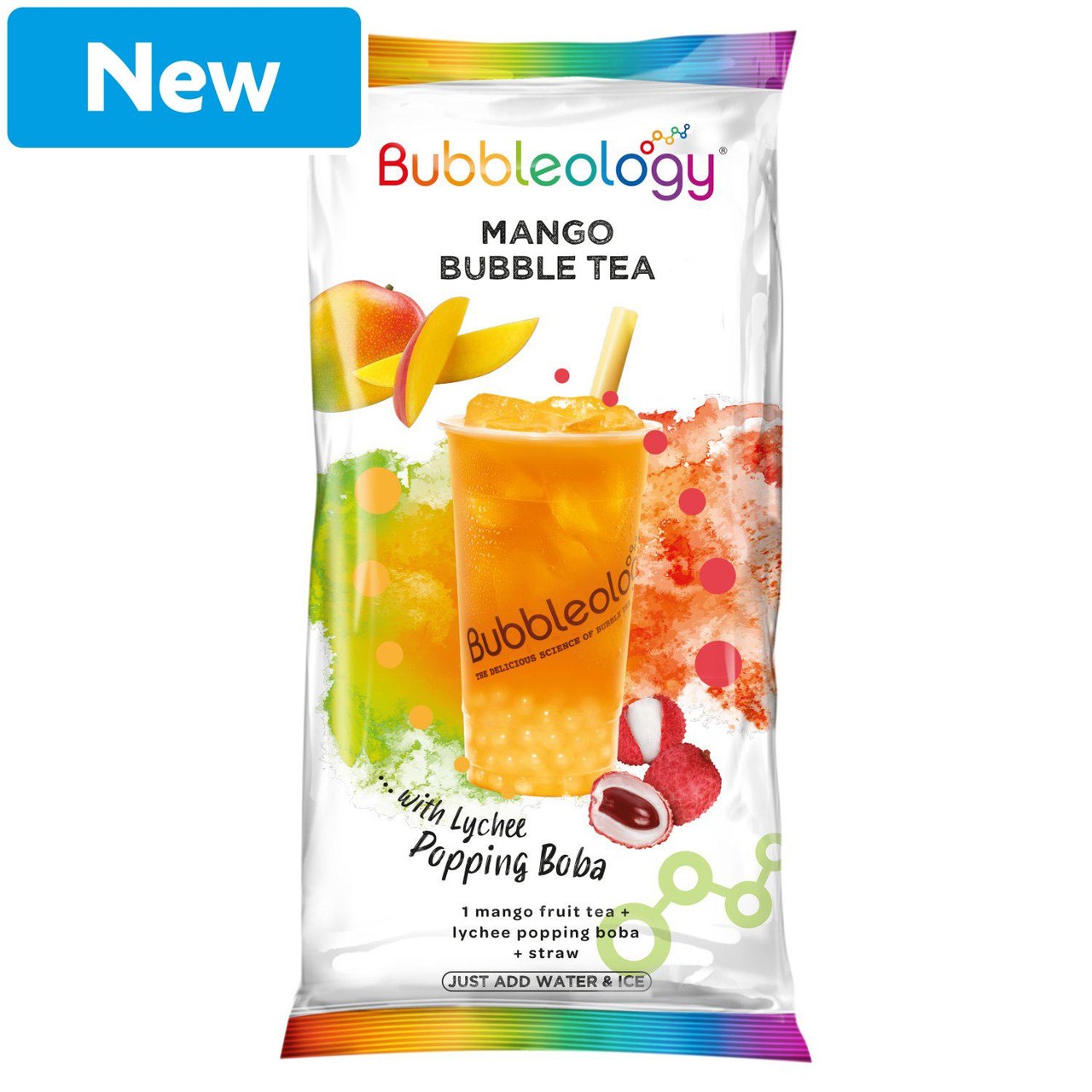 Bubbleology Mango Tea With Lychee Boba