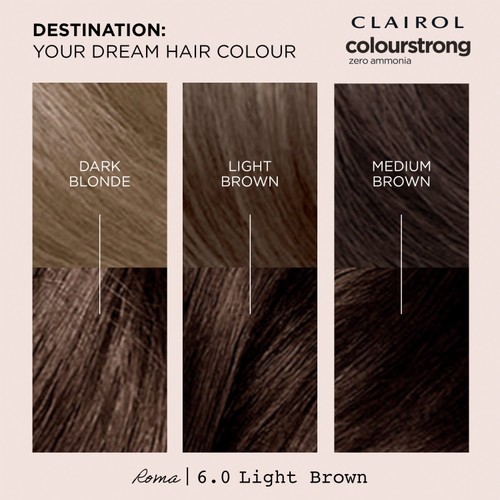 Clairol Colour Strong Permanent Hair Dye 6.0 Light Brown