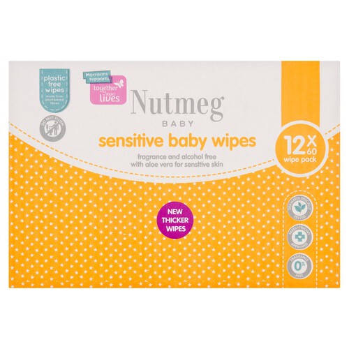 Nutmeg Sensitive Fragrance Free Baby Wipes