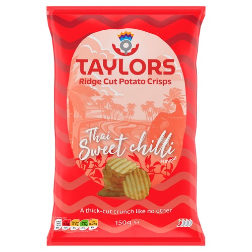 Taylors Thai Sweet Chilli Flavour Ridge Cut Potato Crisps 
