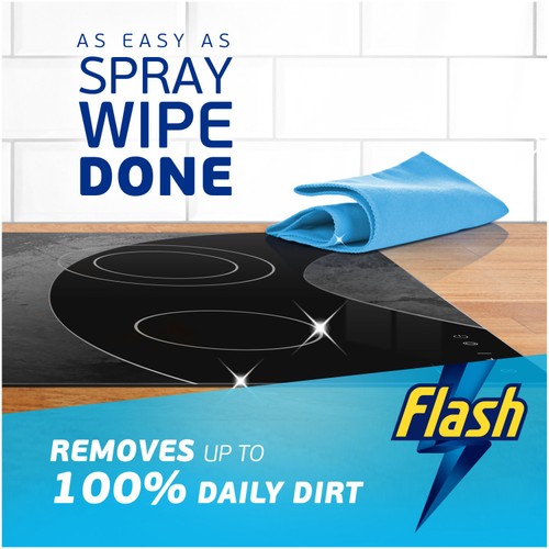 Flash Spray Wipe Done Antibacterial Cleaning Spray Wild Berries