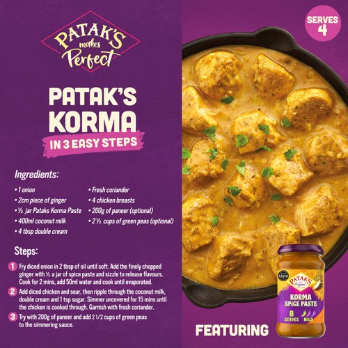 Patak's Korma Indian Mild Spice Paste 283g