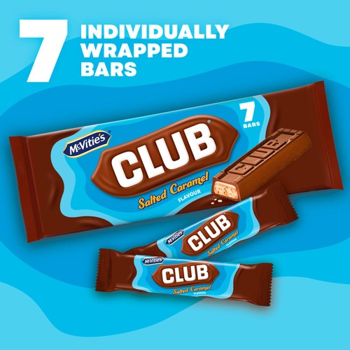 McVitie's Club Salted Caramel Biscuit Bar 7 Pack