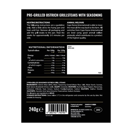 The Lions Kingdom Ostrich Grill Steaks 240g