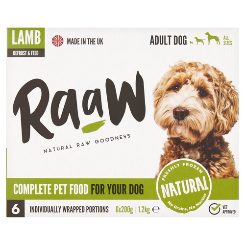 Raaw Complete Pet Food For Your Dog Lamb Adult Dogs