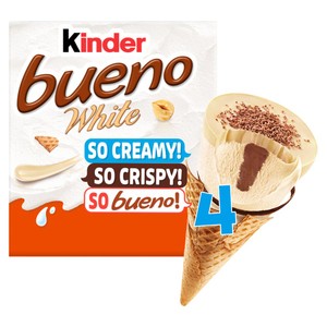 Kinder Bueno White And Hazelnut Ice Cream Cone 4 X 90Ml