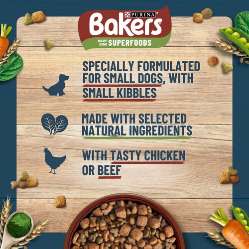 Bakers Small Dog Dry Dog Food Chicken and Veg 