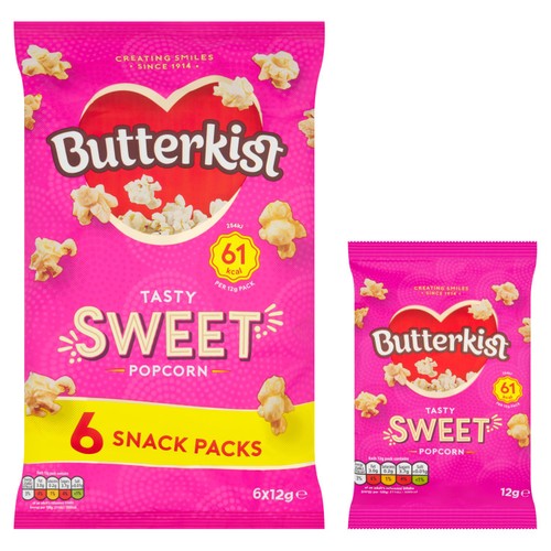 Butterkist Sweet Popcorn   6 x 12g